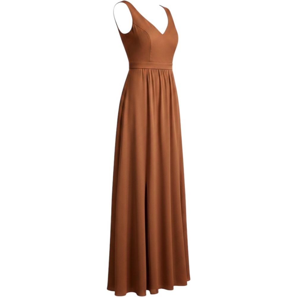 Windsor Satin Rust Sleeveless Maxi Dress Large Homecoming Flowy Y2K Bridesmaid